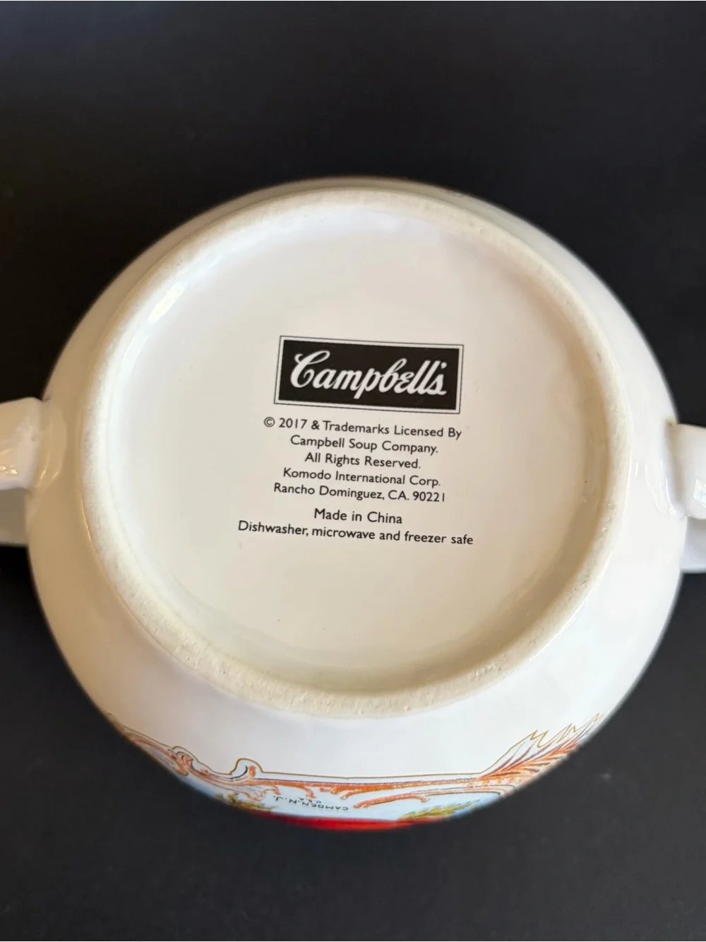 Collectible Campbell's Tomato Soup double-handled mug, Komodo Int'l Corp. 2017